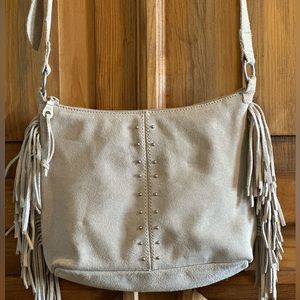 Minnetonka Suede Fringe Adjustable Shoulder Strap Handbag